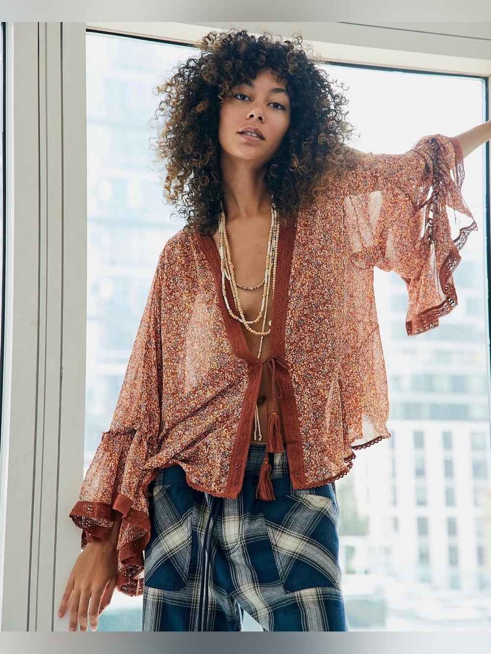 Free People Placed Print Lola Kimono- NWT
